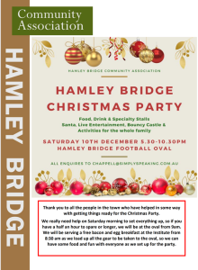 Hamley Bridge Hamley Bridge Community Christmas Party flyer.