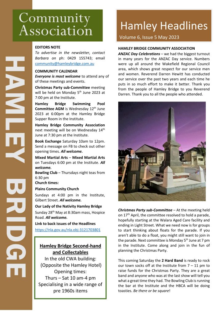 Hamley Headlines May