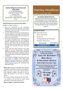 Hamley Bridge Newsletter page featuring community updates, school meetings, and local business advertising in hamley headlines, with text and tables arranged in a clear format.